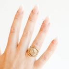 Ella Beaded Band Ring in Gold - B25