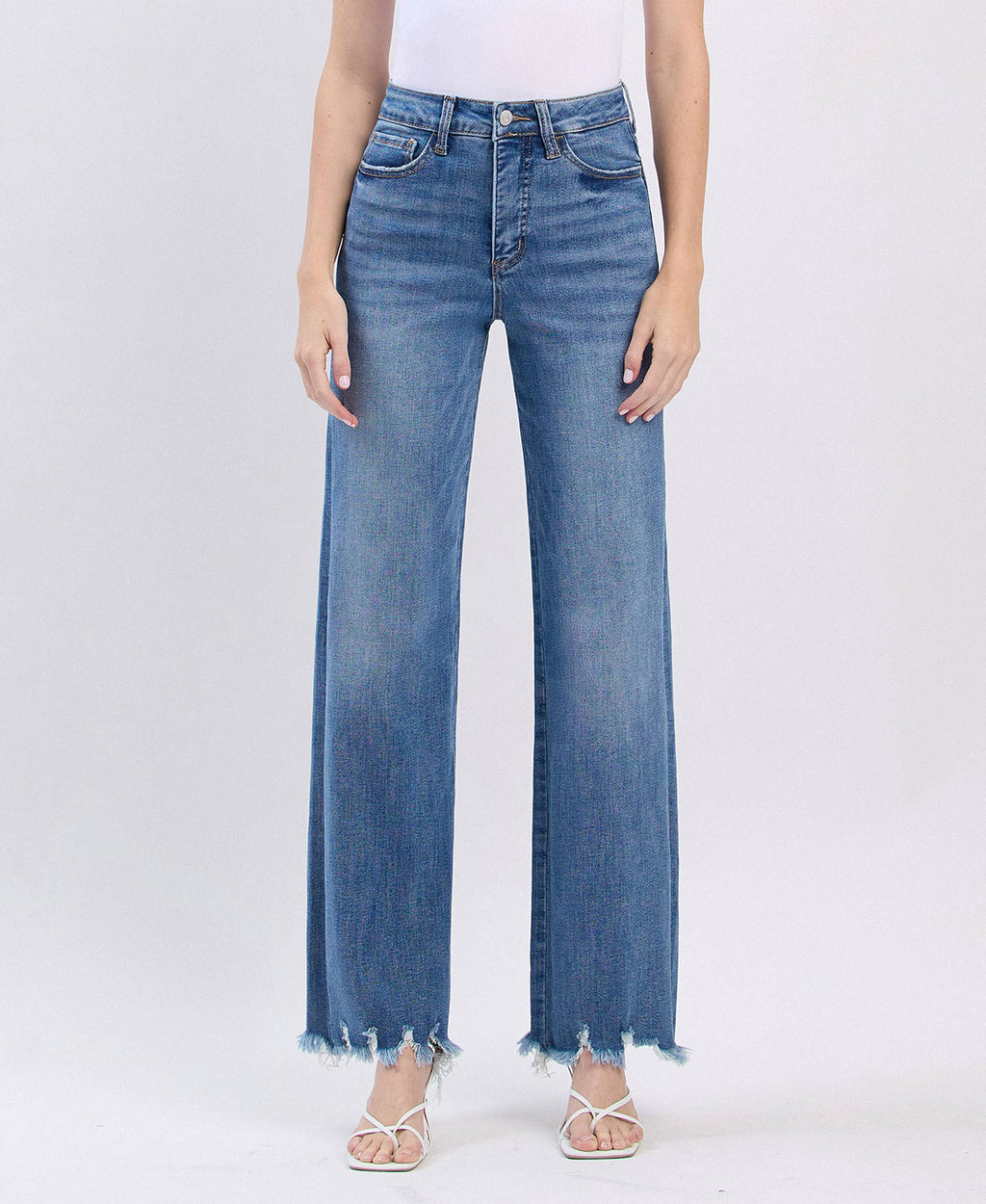 TUMMY CONTROL 90'S VINTAGE SUPER HIGH RISE LOOSE LV1210M: MEDIUM DENIM