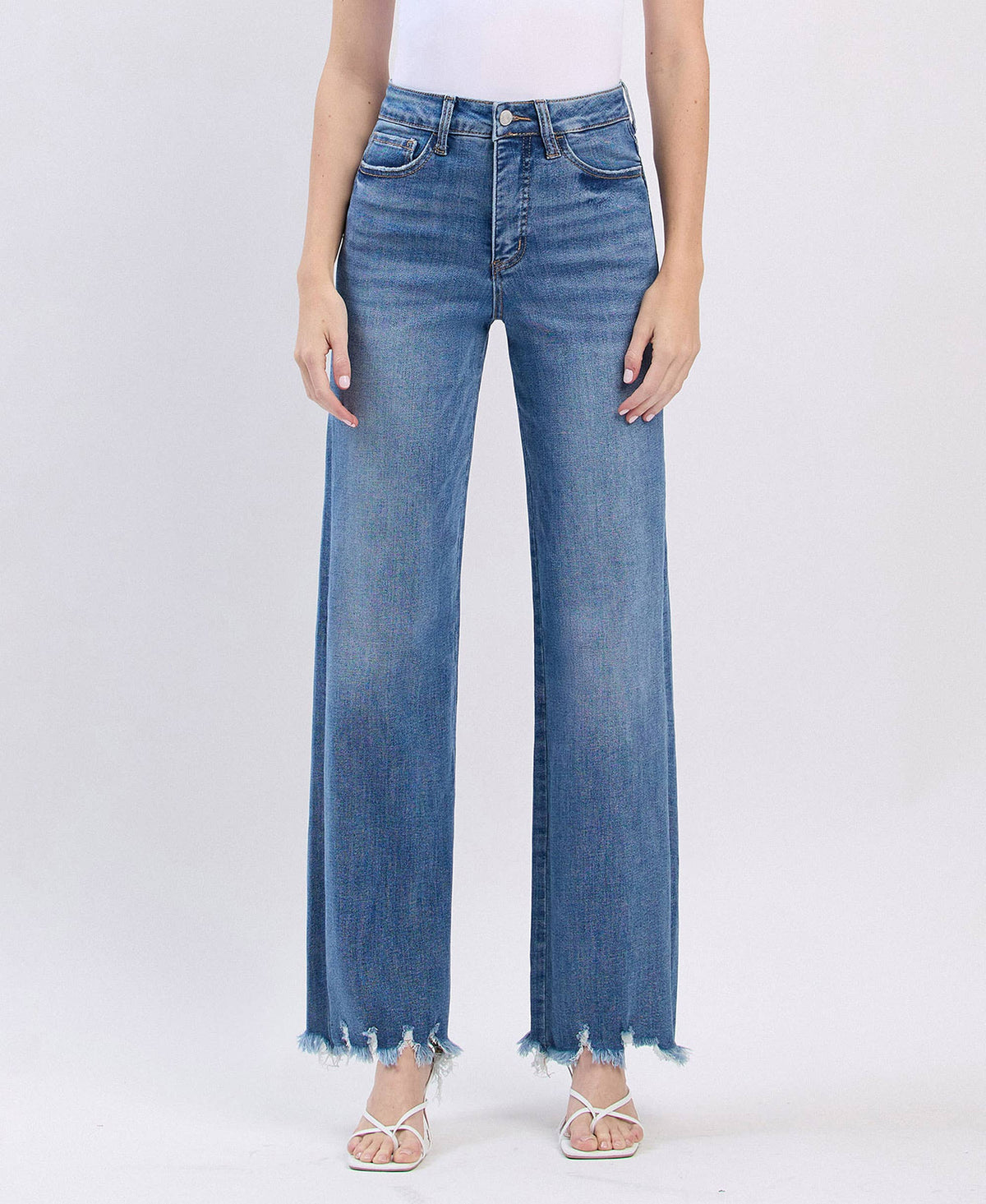 TUMMY CONTROL 90'S VINTAGE SUPER HIGH RISE LOOSE LV1210M: MEDIUM DENIM