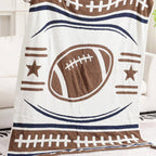 Football Pattern Throw Blanket with Tassels: FC3