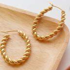 Golden Girl Braided Hoop Earrings - E103