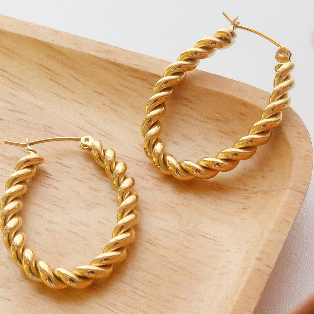 Golden Girl Braided Hoop Earrings - E103