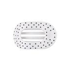 White Polka Dot Party Medium Flat Round Hair Clip