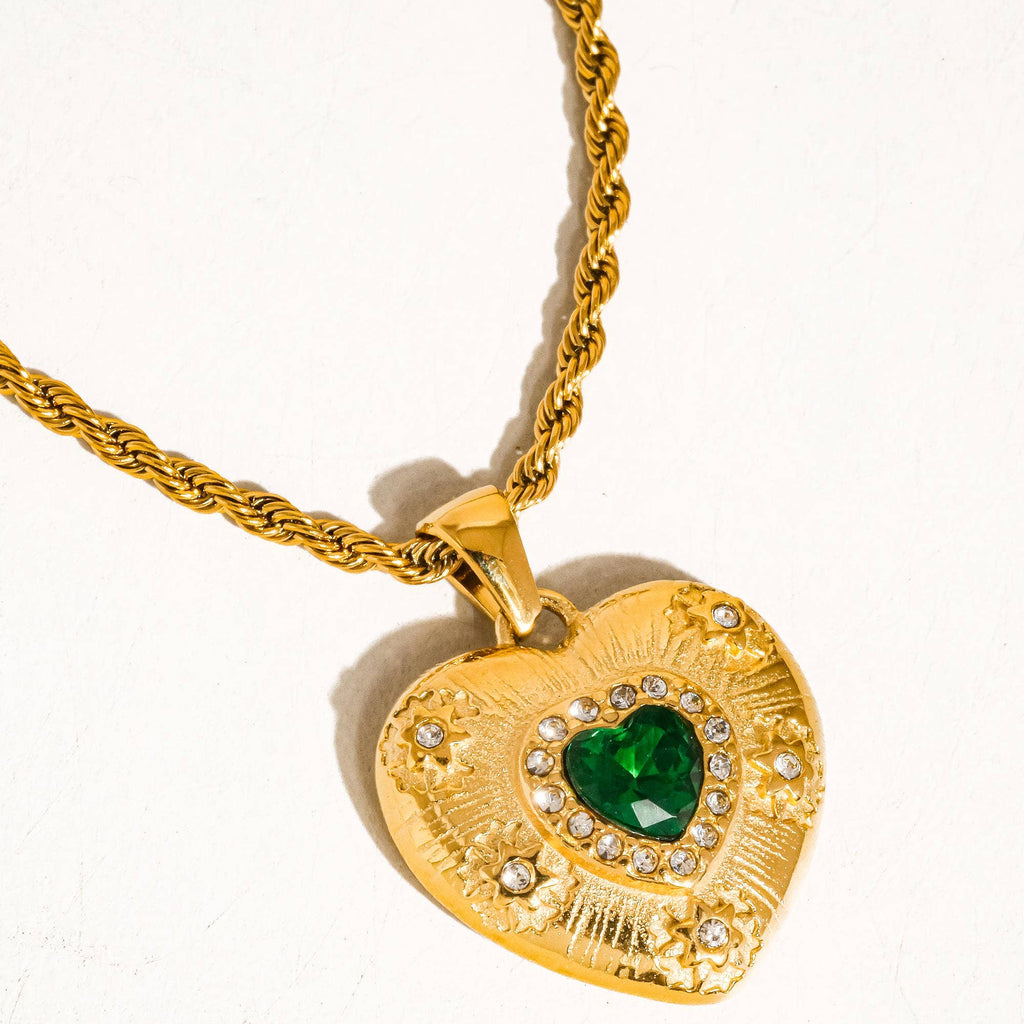 Emerald Heart Necklace: N69