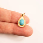 Turquoise Teardrop Charm - C128