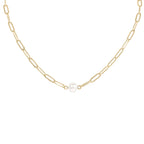 Paperclip Pearl Necklace: N116