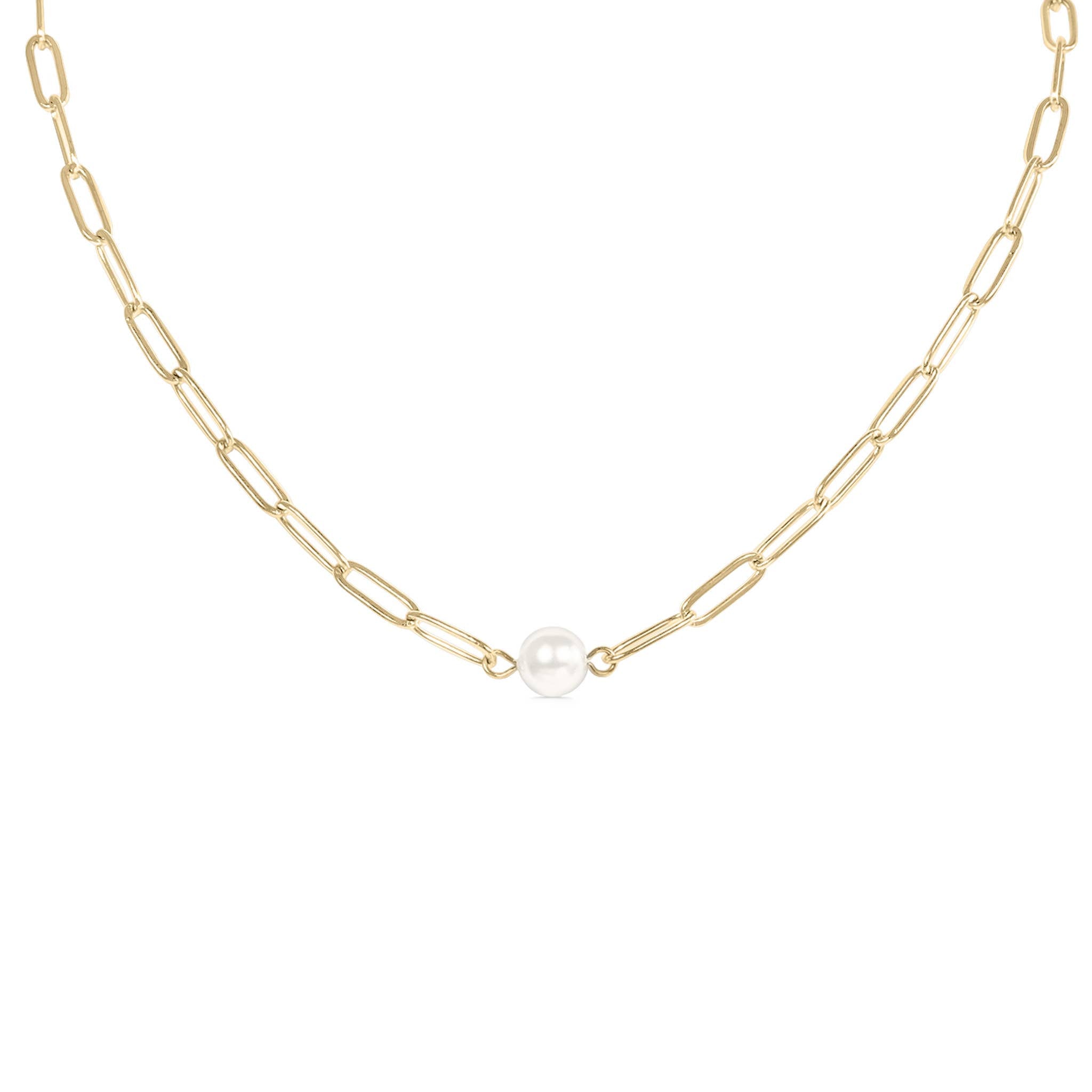 Paperclip Pearl Necklace: N116