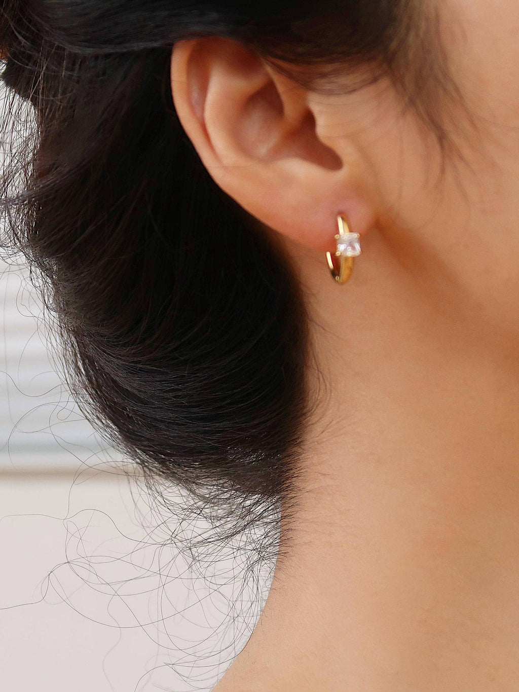 Diamond Crush Huggie Earrings - E102