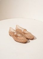 LISA Woven Jelly Mary Jane Flats: CAMEL