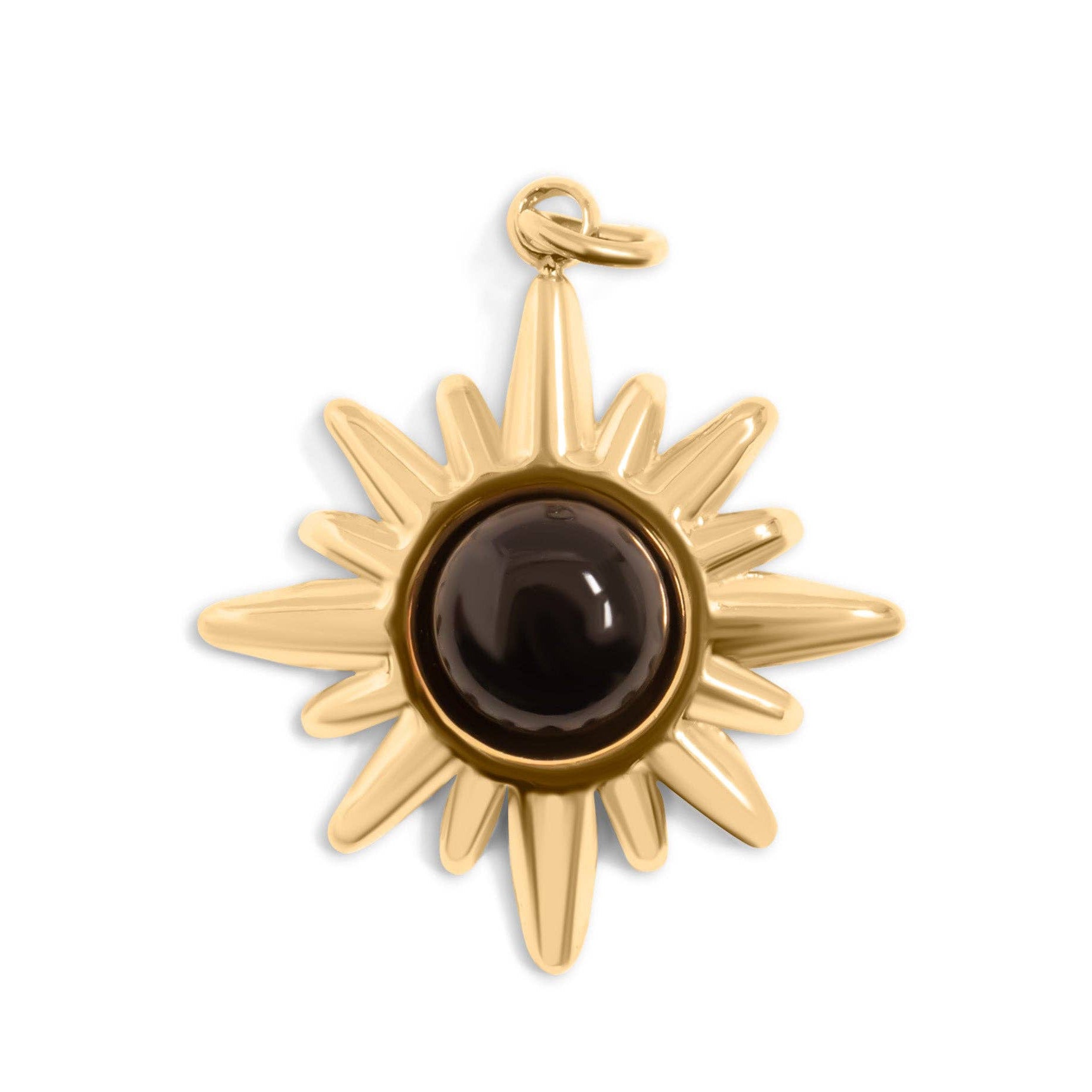 Black Stone Sun Charm - C149