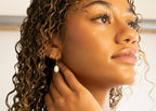 Freshwater Pearl Huggie Charm Earrings - E6