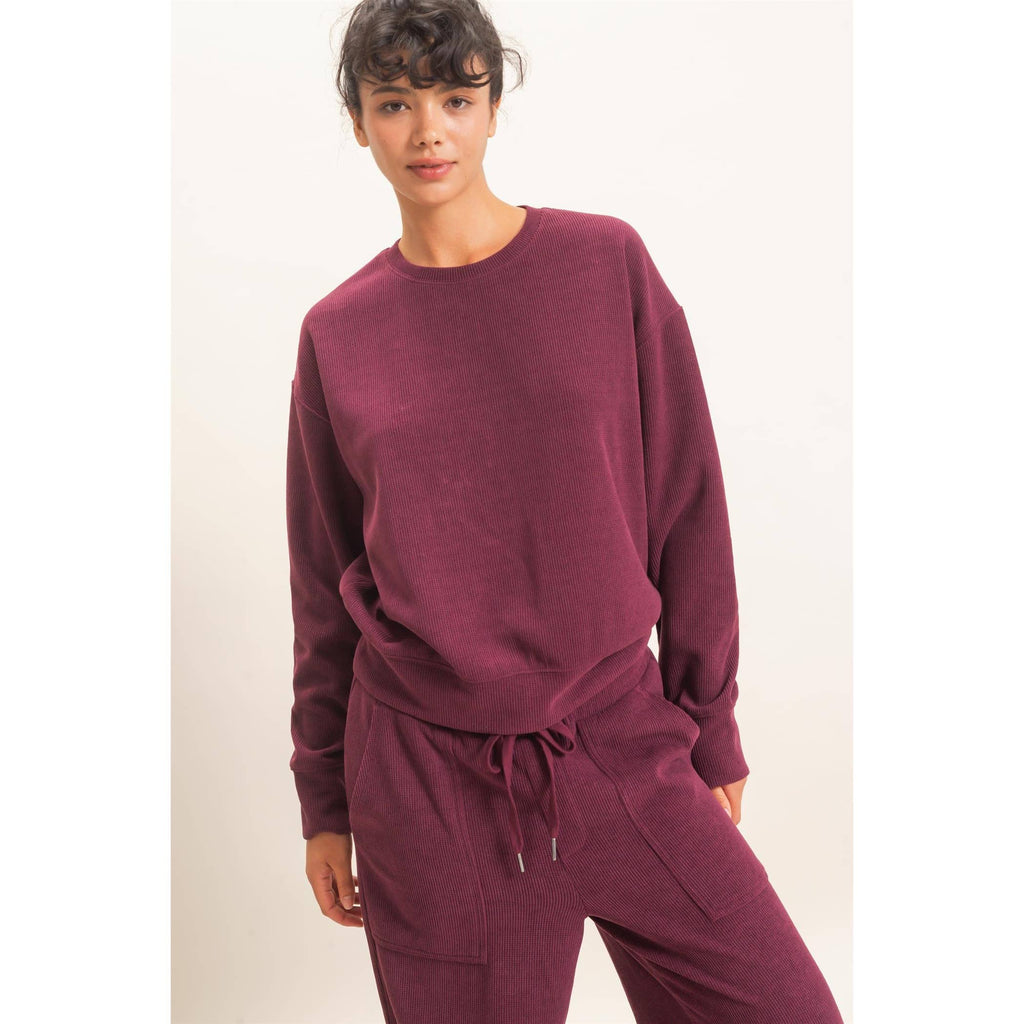 Waffle Knit Crew SET : ALPACA