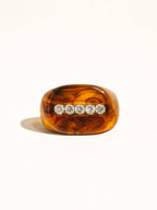 Amber Resin CZ Ring - A150