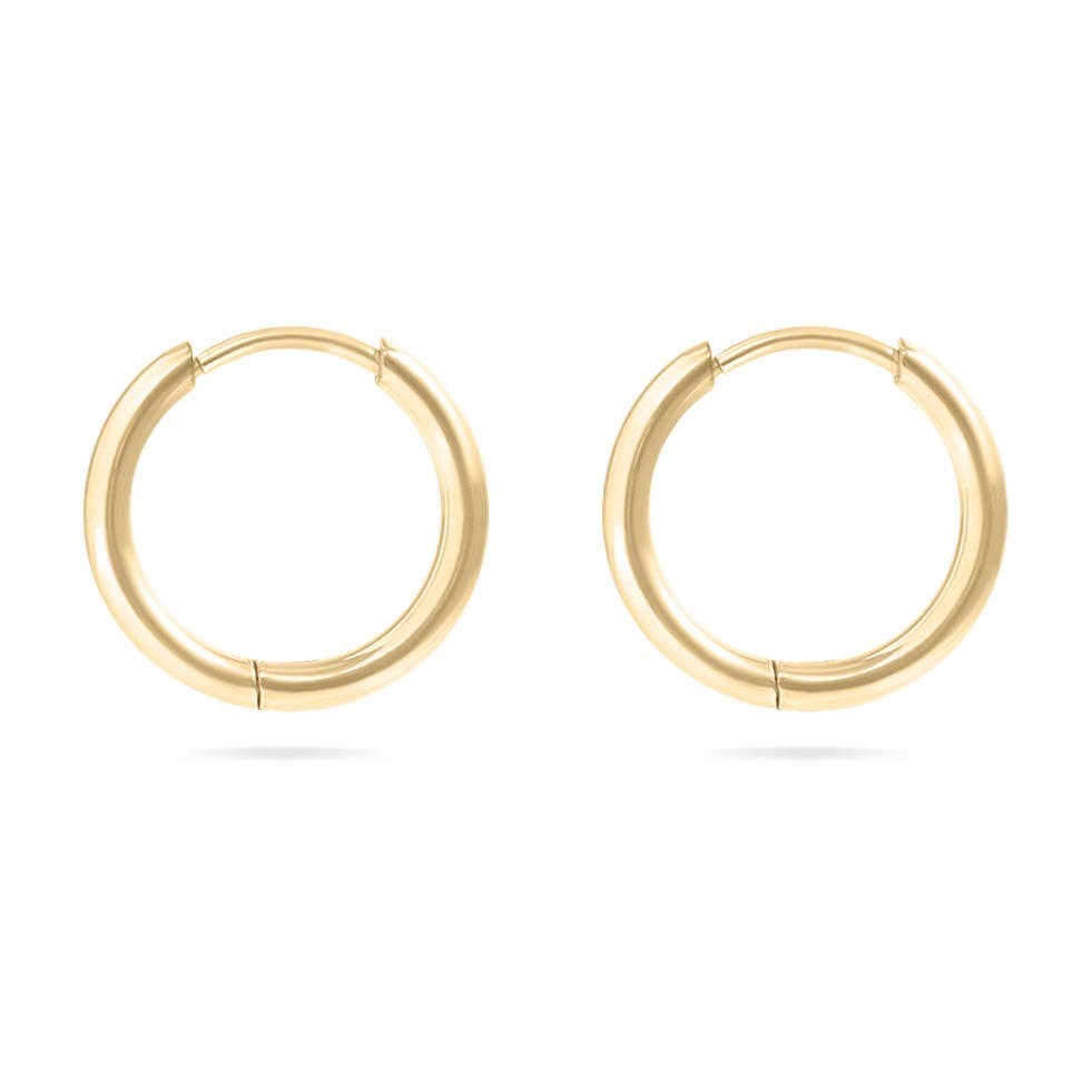 Classic Hoop Huggie (12MM) Earrings - E108