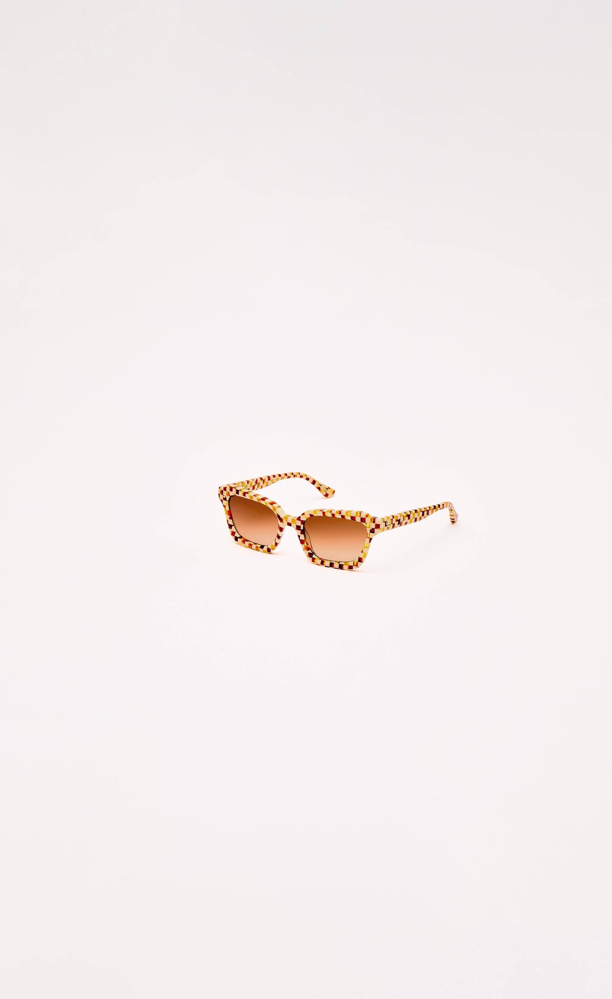 SARDINE - Demi - Toasted Moxie Checkered Square Sunglasses