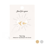 Moon And Star Adjustable Ring: A72