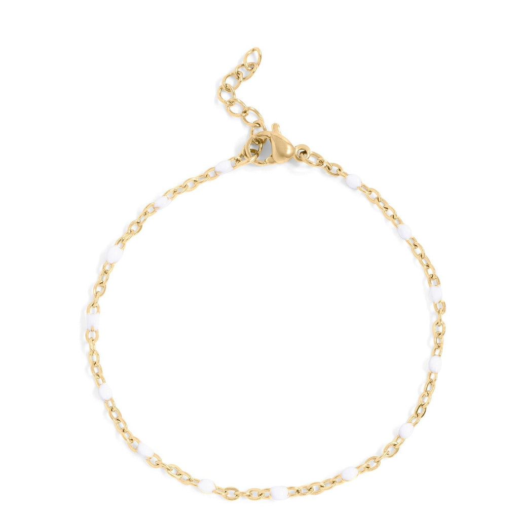 White Confetti Chain Bracelet: S133