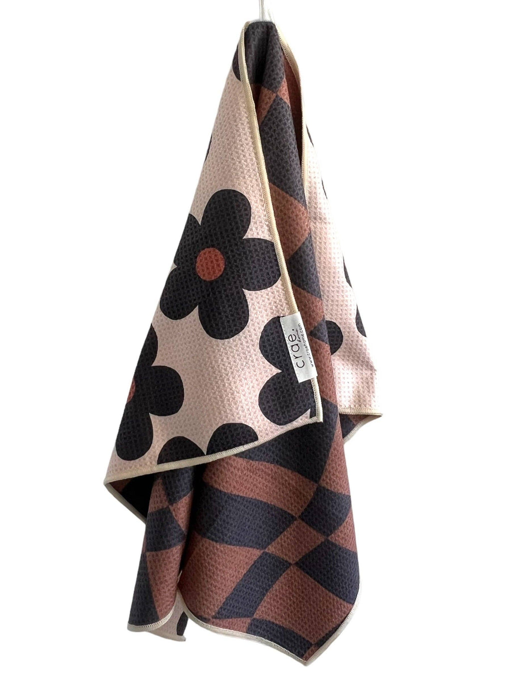 Bobbie: Reversible Hand Towel: Black/Brown/Cream / 19x29 in / Hand Towel