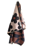 Bobbie: Reversible Hand Towel: Black/Brown/Cream / 19x29 in / Hand Towel