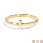 Beaded Stackable Cross Ring: A118