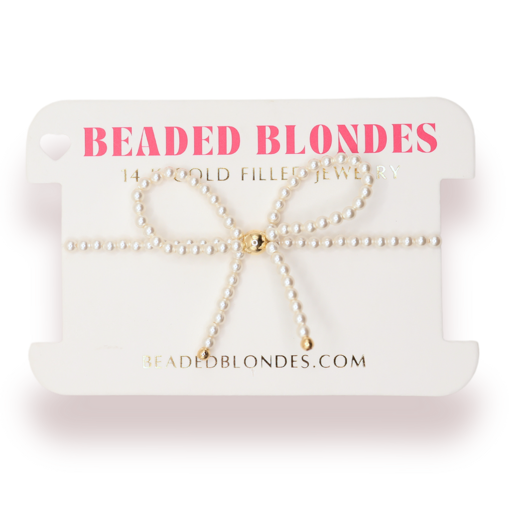 Pearl Bow Bracelet: Standard 6.75 inch