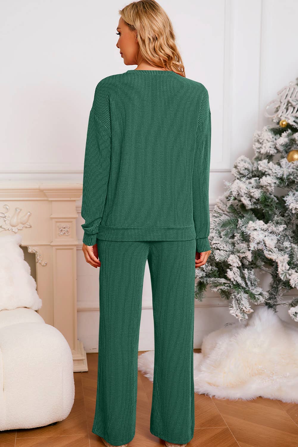 MERRY Christmas Graphic Corded Pants Set