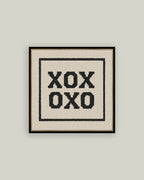Cross Stitch XOXO Framed Antique Print: 5x5
