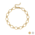 Hammered Oval Chain Bracelet: S43