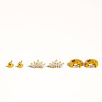 Hearts, Hoops &CZ Earring Set - EE1