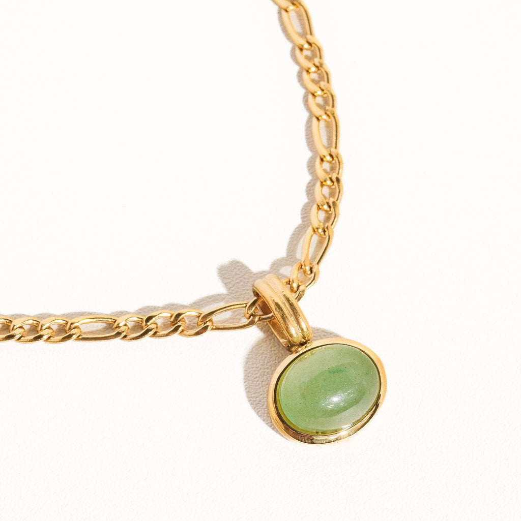 Green Stone Pendant Necklace: N122