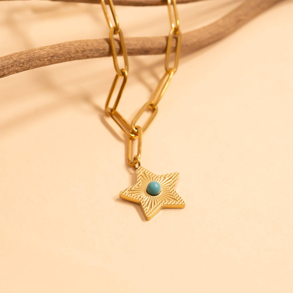 Celestial Star Turquoise Inlay Charm - C139