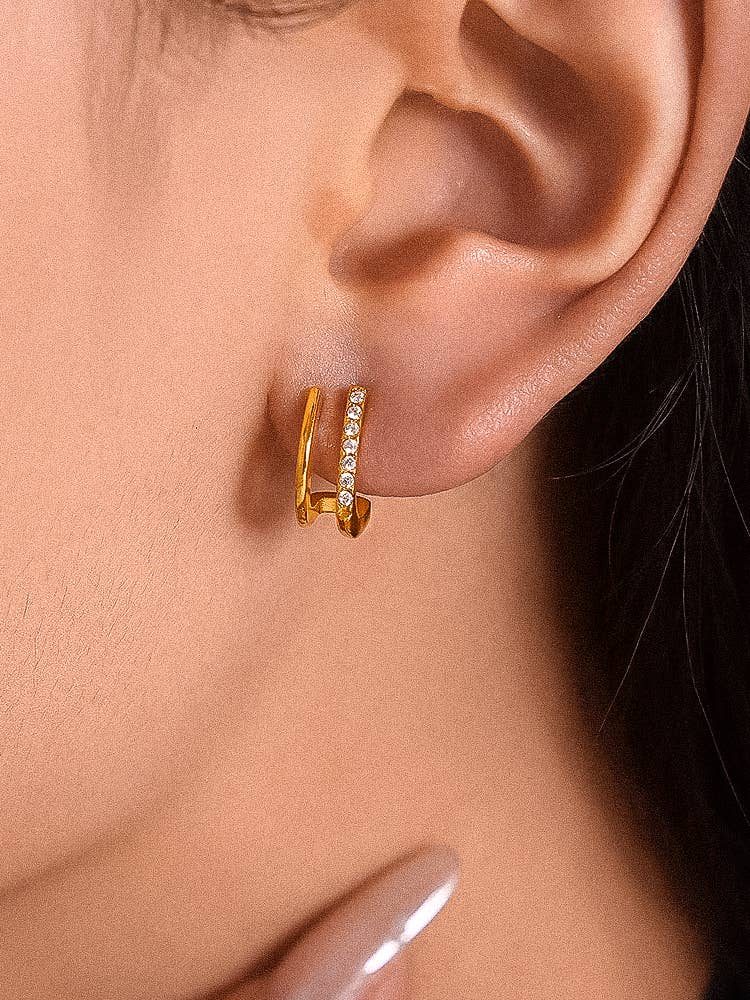 Sparkle & Shine Double Hoop Earrings - E99