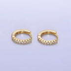 Dainty Girl 15mm Paved Huggie Earrings - E64
