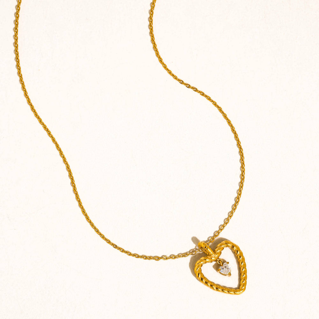 The Jeanette Heart Drop Necklace: N144