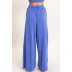 Wide Leg Mineral Wash Pants: BLACK