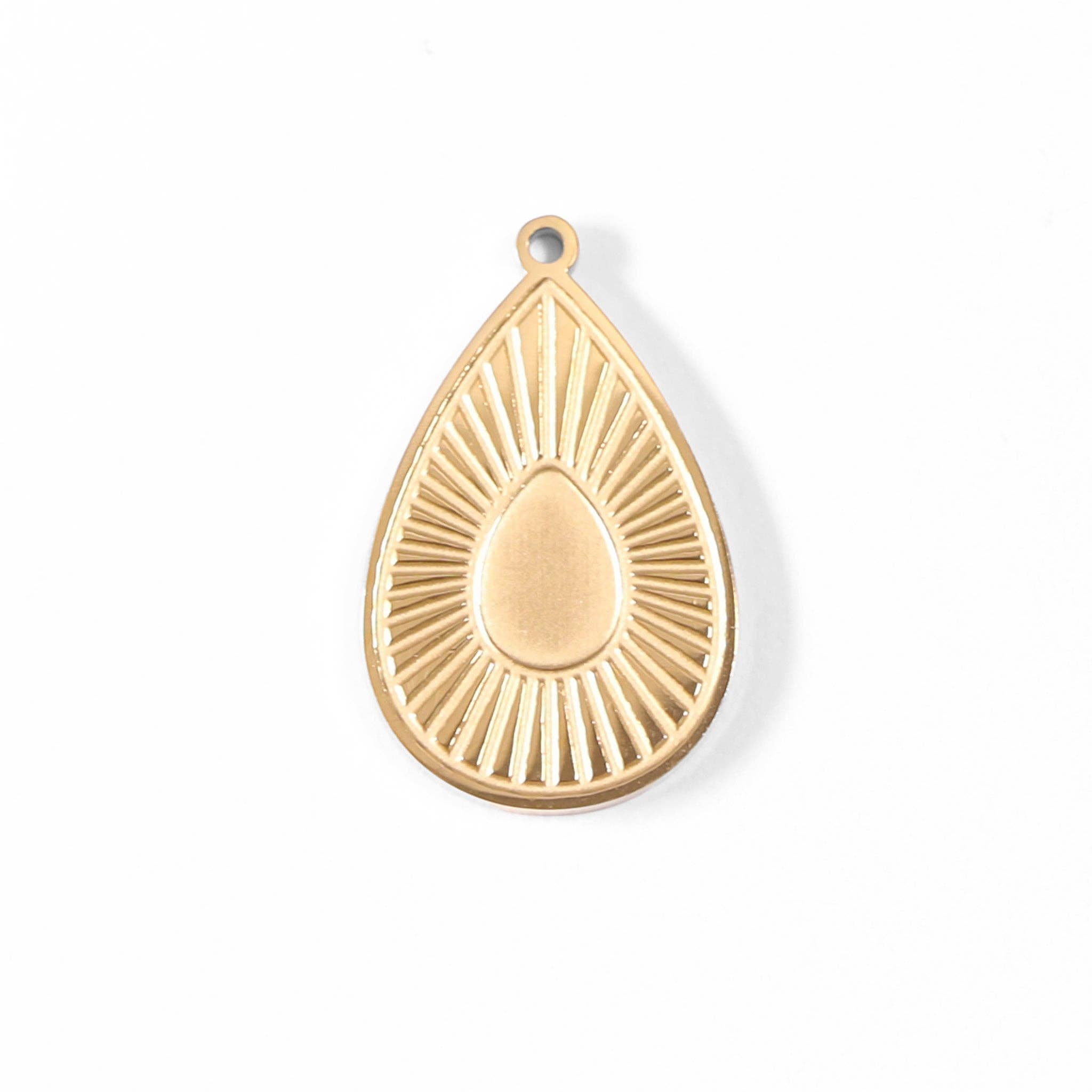 Golden Teardrop Charm - C177