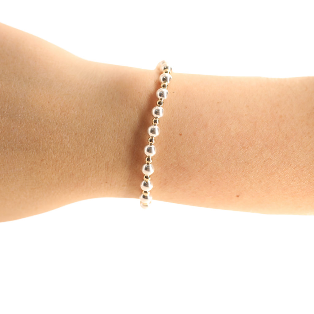 Katy Bracelet in Silver with Gold: Standard 6.75 inch