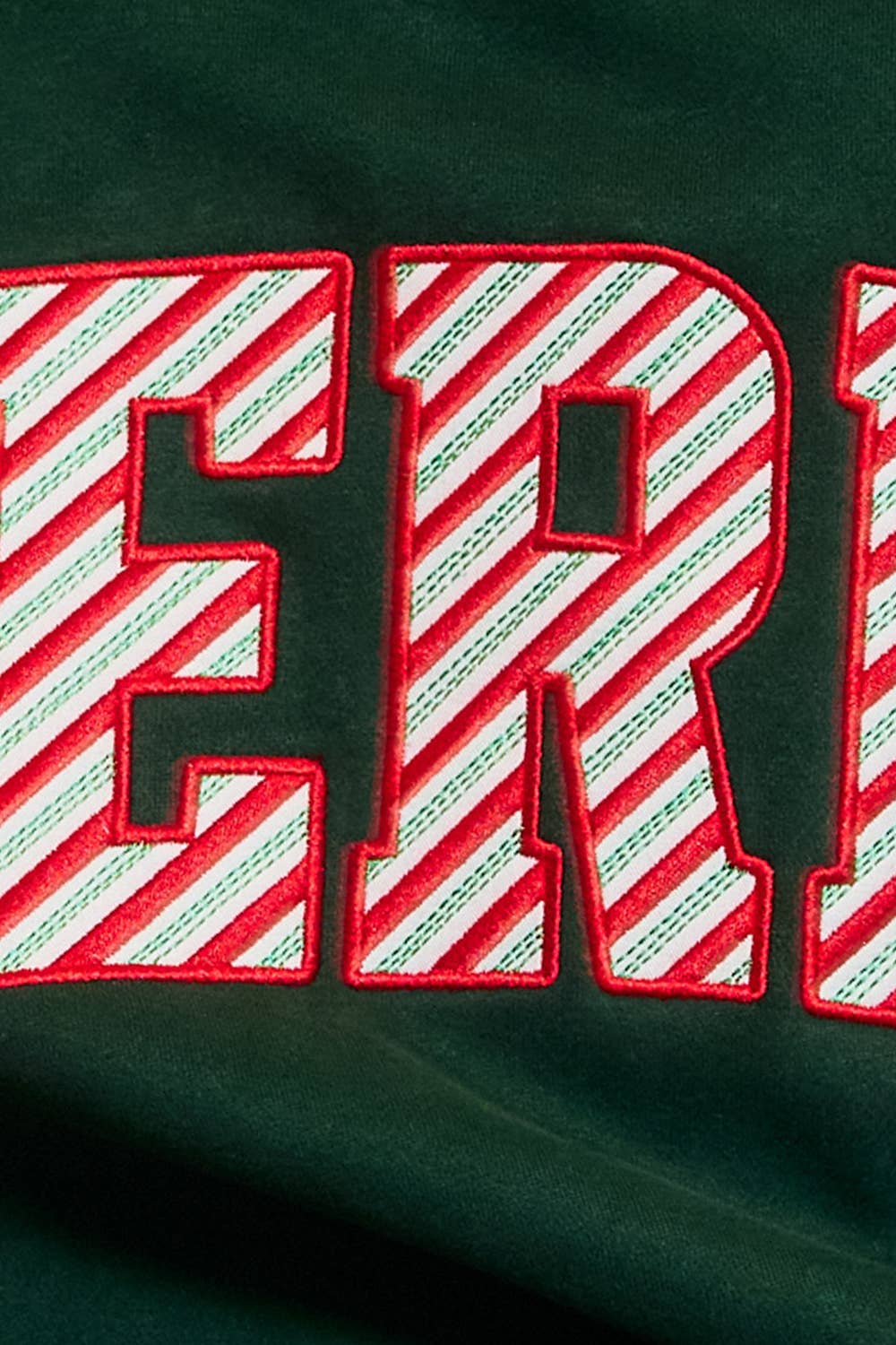 'MERRY' Embroidered Mock Neck Sweatshirt : MERRY