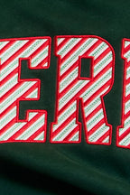 'MERRY' Embroidered Mock Neck Sweatshirt : MERRY