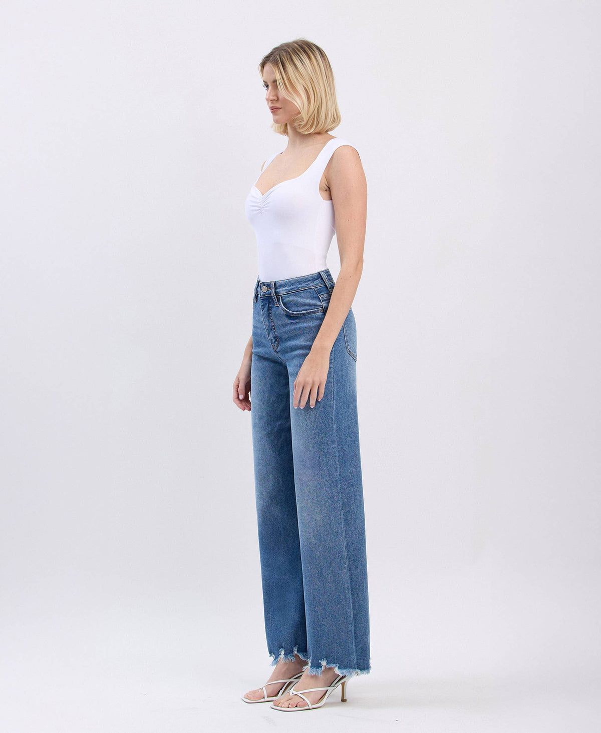 TUMMY CONTROL 90'S VINTAGE SUPER HIGH RISE LOOSE LV1210M: MEDIUM DENIM