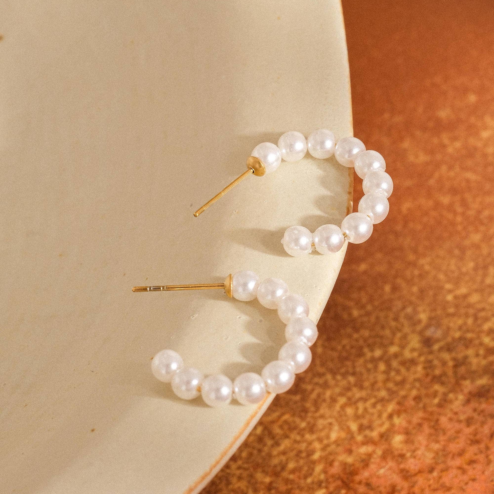 Pearl Hoop Earrings - E51