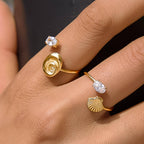 The Ali Shell CZ Open Ring: A107