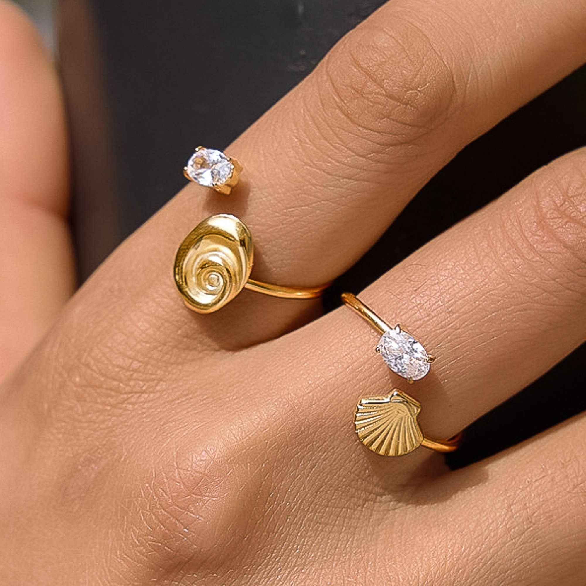 The Ali Shell CZ Open Ring: A107