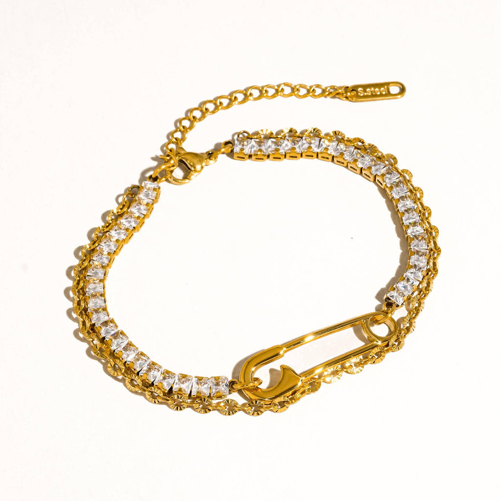 Glam Rhinestone Clip Bracelet: S128