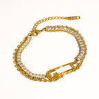 Glam Rhinestone Clip Bracelet: S128