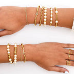Kiska Glass Pearl Stretch Bracelet: S157