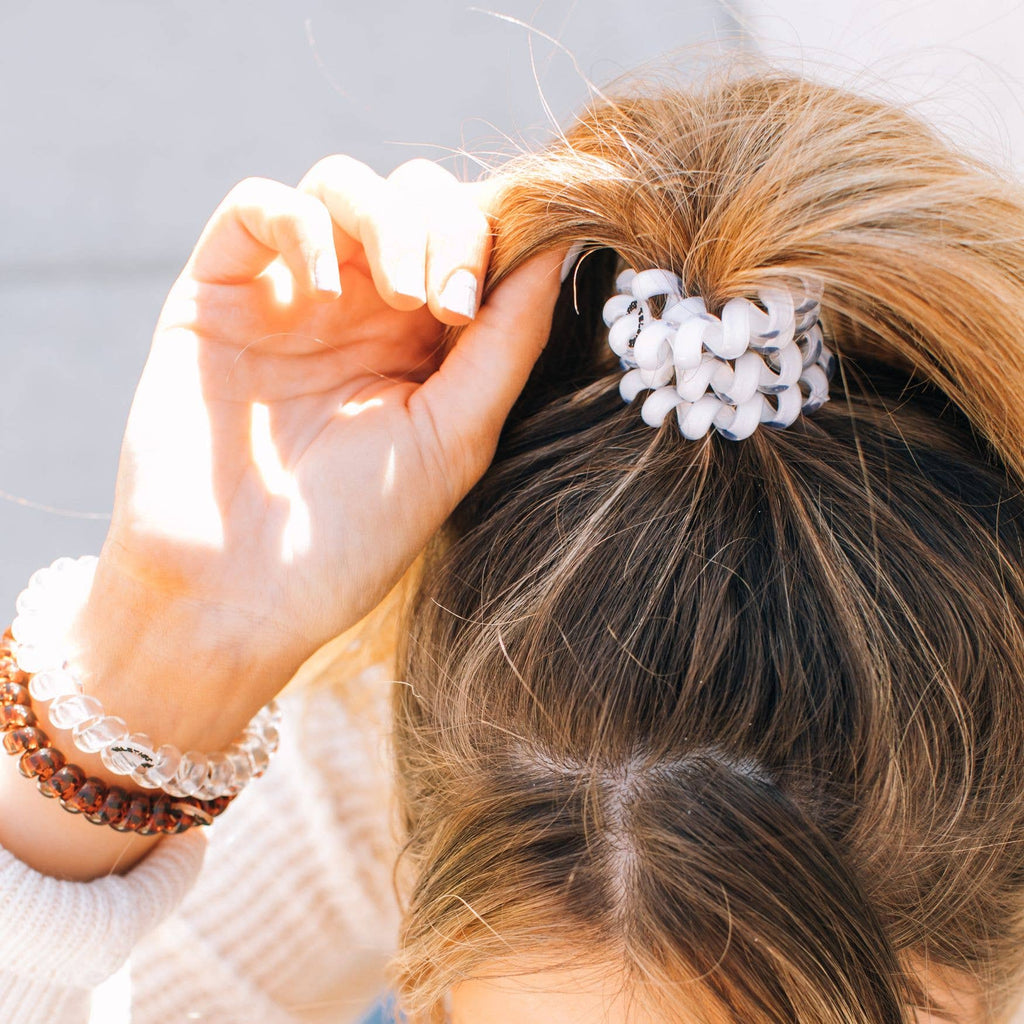 Spiral Hair Coils | Large | Coconut White Hair Ties: Large