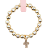 Mini Cross Charm Ring - B36
