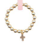 Mini Cross Charm Ring - B36