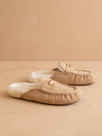 The Hayden | Almond Fur Lined Fall Mule Loafer: ALMOND / 10